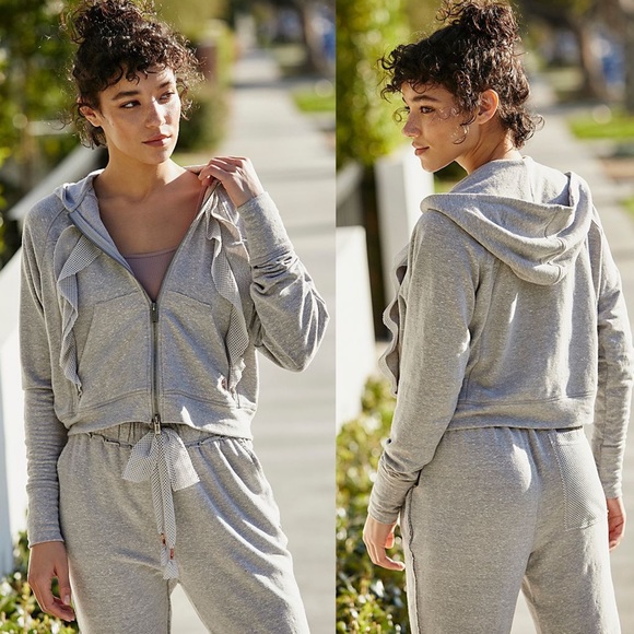 Free People Sweaters - Free People Game Plan Hoodie Grey Combo Medium New